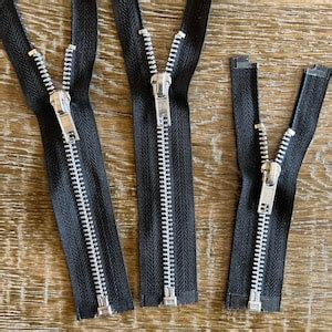 Open End Metal Zippers On Black Tape No Auto Lock Quality Zips