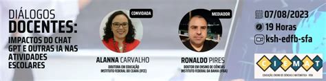 Participe Do Evento Di Logos Docentes Impactos Do Chatgpt E Outras Ia