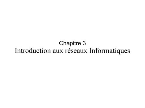 Pdf Chapitre Introduction Aux R Seaux Cours Informatiques