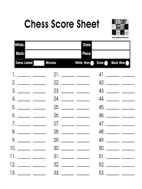 Score Sheet 17 Examples Format Pdf