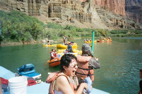 Rafting the Colorado River through the Grand Canyon in August 2001