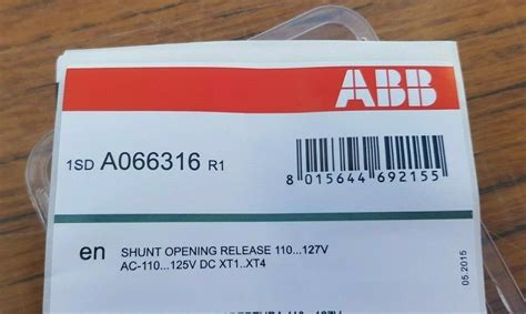 Abb 1sda066316r1 Shunt Opening Release Sor Xt1 Xt4 110 127 Vac 110 125