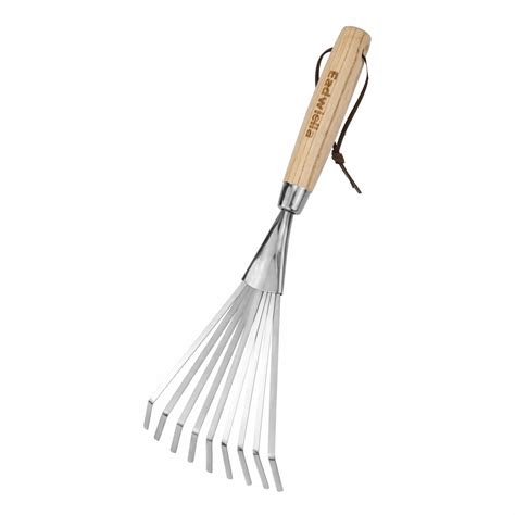 Hand Rake Garden Tool Hand Leaf Rake 9-Teeth Small Rake Hand Cultivator 14.4 Inch for Garden Bed ...