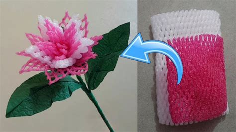 Fruit Net Craft How To Make Flower With Waste Fruit Cover Foam Net Best