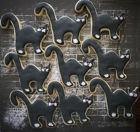 Adorable Black Cat Cutout Cookies Iced Recipes For 2014 Halloween