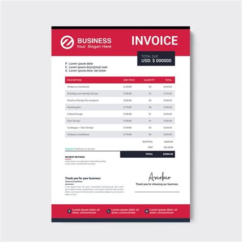 Black Red Elegant Professional Invoice Template Freepng