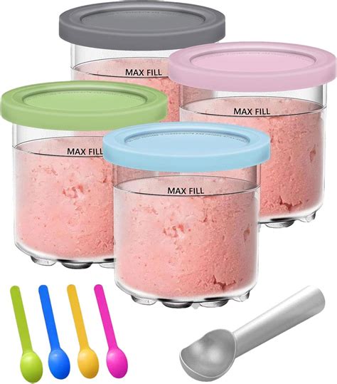 4 Pack Creami Pints And Lids For Ninja Creami Containers For Ninja