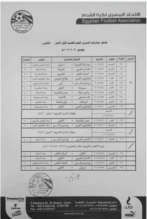 اتحاد الكرة يعلن مواعيد مباريات الدوري المتبقية حتى الجولة الأخيرة