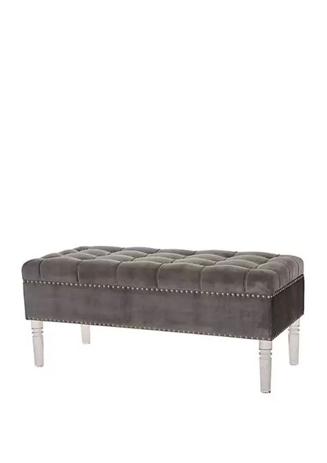 Glitzhome Velvet Tufted Upholstered Storage Bench Belk