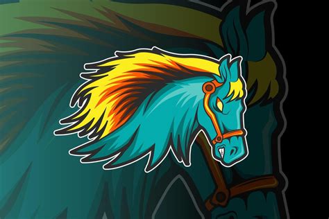 E-sports team logo template with horse 26618963 Vector Art at Vecteezy