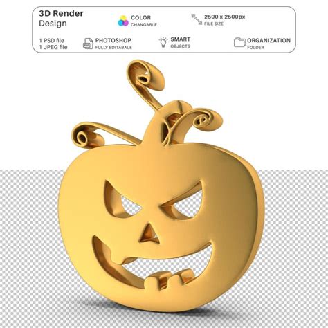 Premium Psd Halloween Pumpkin Horror Face 3d Modeling Psd File