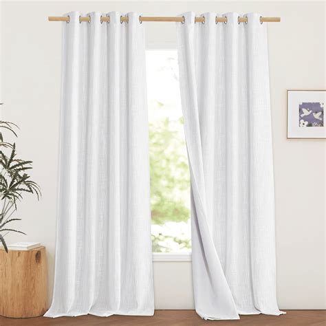 Nicetown 100 Blackout Linen Curtains Noise Reducing Energy Efficient