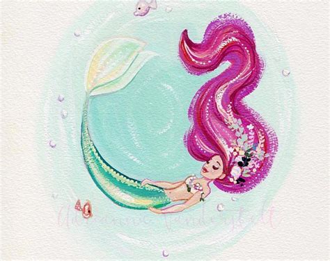 Adriannavanderstelt Etsy In 2024 Mermaid Drawings Watercolor