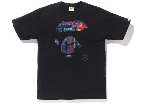 Bape Neon Tokyo Ape Face Tee Black Mens Ss20 Us