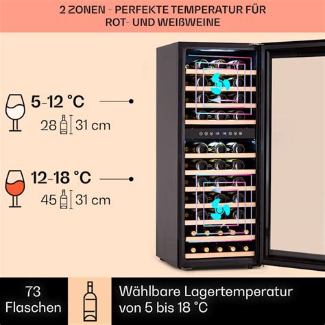 Barossa 73 Duo Weinkühlschrank 2 Zonen 192 Ltr 73 Fl Touch Display 2