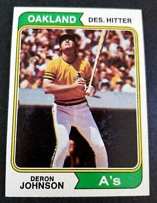 1974 TOPPS ORIGINAL BASEBALL CARD 312 DERON JOHNSON OAKLAND ATHLETICS