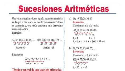 Ejercicios de Progresiones Aritméticas Practica Aritmética y