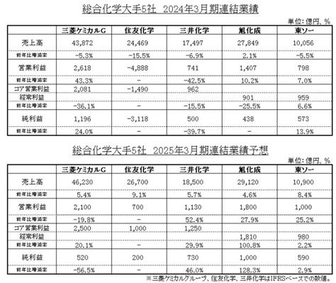 総合化学大手5社 2023年度業績はまだら模様 日刊ケミカルニュース