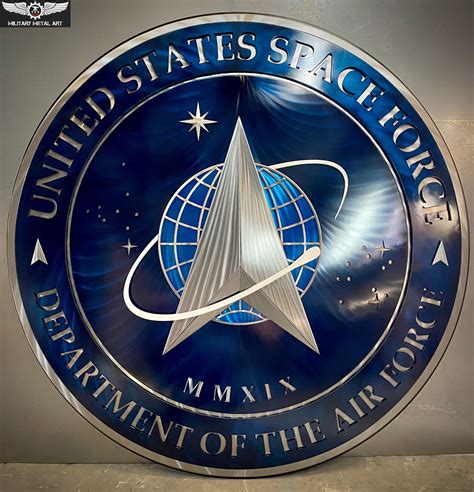 Us Space Force Seal In Metal Art Military Artwork Art