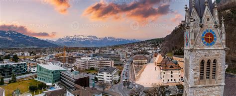 Aerial View Of Cathedral Of St Florin In Vaduz Liechtenstein 6970112