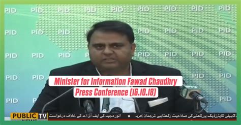 Minister For Information Fawad Chaudhry Addressing Press Conference At