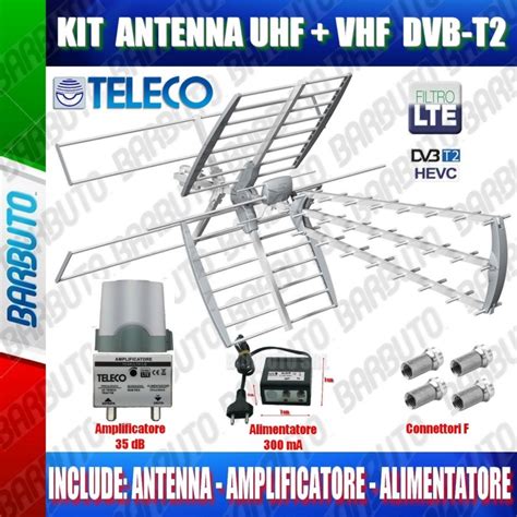 KIT ANTENNA TV DIGITALE TERRESTRE PER 6 PRESE TV PER VILLETTA O CASA