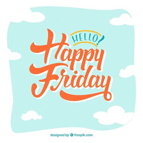 Happy Friday Retro Background Vector Free Download