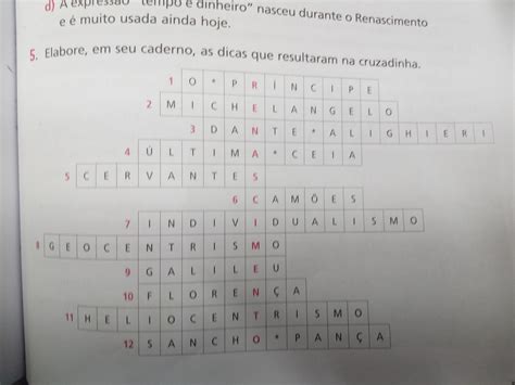 Elabore Em Seu Caderno As Dicas Que Resultaram Na Cruzadinha