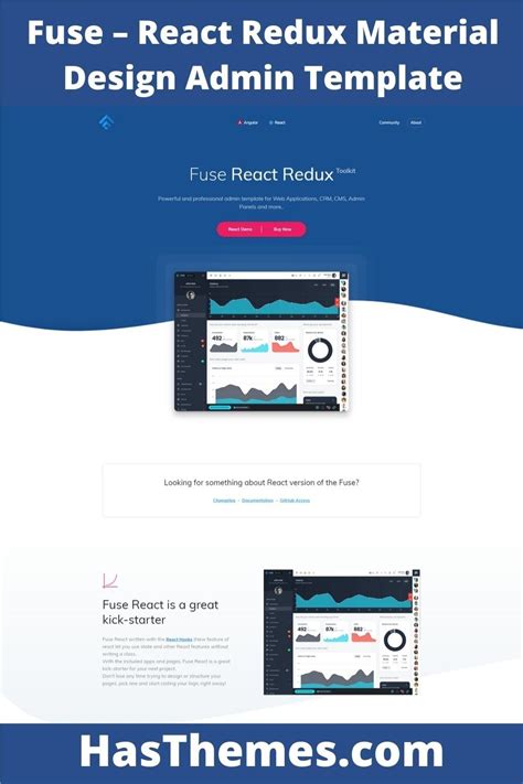 Fuse Is A Complete React Template It Uses Material Ui React Hooks And