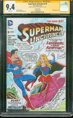 Superman Unchained Cgc Ss Action Original Art Sketch St