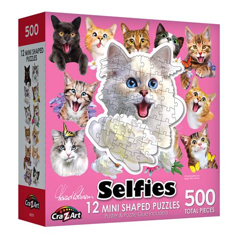 Roseart Mini Shaped Cat Selfies Piece Jigsaw Puzzles Cra