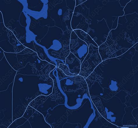 Enniskillen Dark Blue Vector Map Boundless Maps