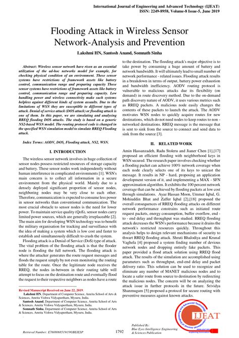 (PDF) Flooding Attack in Wireless Sensor Network-Analysis and Prevention