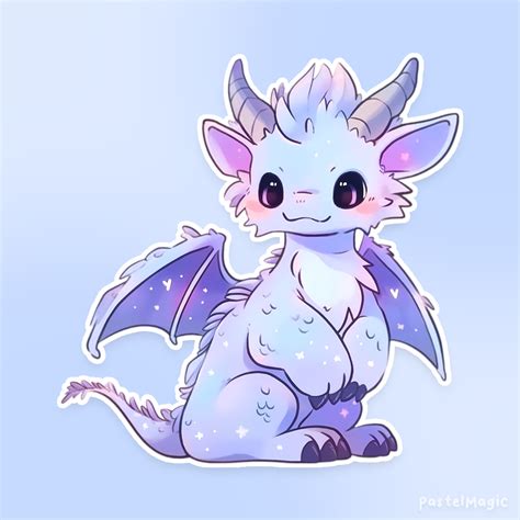 Cute Kawaii Pastel Blue Dragon Cute Dragon Drawing Baby Dragon Art