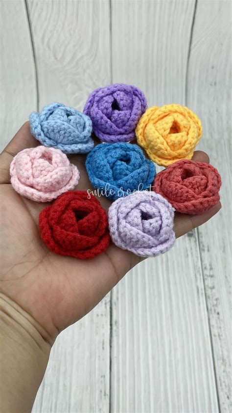 Amazing Crochet วิธีถักไหมพรม ดอกกุหลาบ แบบที่ 1 How To Crochet Rose