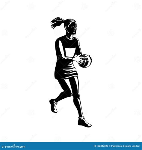 Netball Player Jumping Cartoon Vector | CartoonDealer.com #10870859