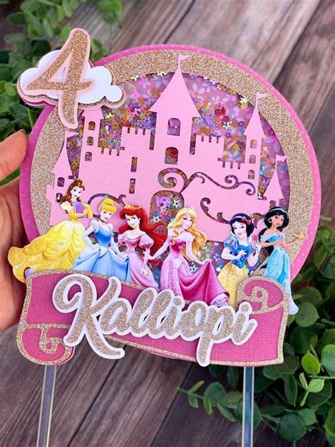 Disney Princess Cake Topper Shaker Disney Princess Birthday Etsy In 2022 Princess Cake