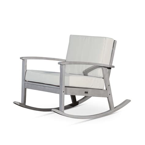 Patio Rocking Chair Deep Seat Rocker With Thicken Cushion And Backrest