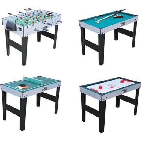 Table Multi Jeux 4 En 1 Avec Pied Ping Pong Baby Foot Billard