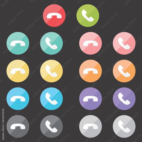 Colorful Accept And Decline Phone Buttons Vector Illustration Phone