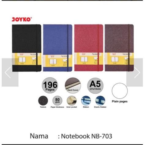 Jual Plain Hardcover Notebook A Joyko Nb Buku Catatan Polos