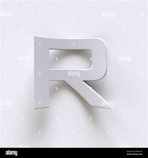 Bent Paper Font With Long Shadows Letter R D Render Illustration