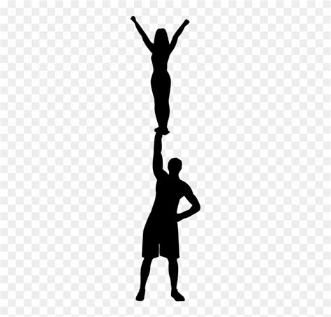 Cheerleading Silhouette Clip Art Pjh2ic Clipart - Cheerleading Stunt Silhouette - Free ...