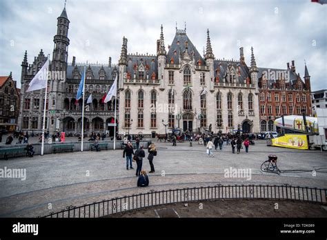 Bruges Market Square Stock Photo Alamy
