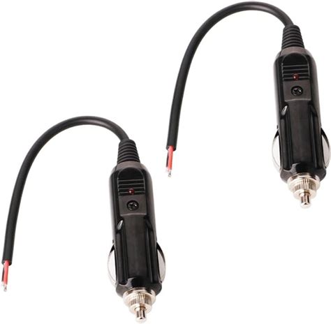 Gtiwung 2 Pack Car Cigarette Lighter Male Plug With Leads 12v 24v Universal Car Cigarette