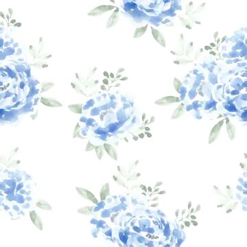 Blue Rose Watercolor Flower Seamless Pattern Floral Pattern Flower