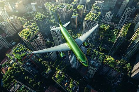 Le concept d énergie durable de l avion vert Photo Gratuite