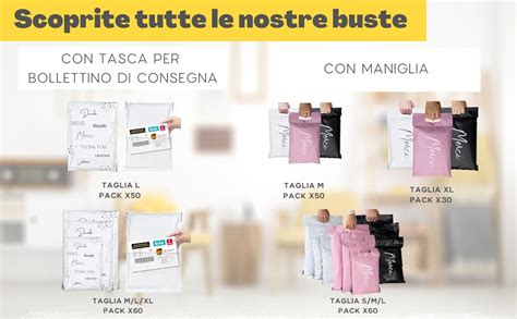 60 Buste Per Spedizioni Vinted Taglia M L XL NON TRANSPARENTI ULTRA