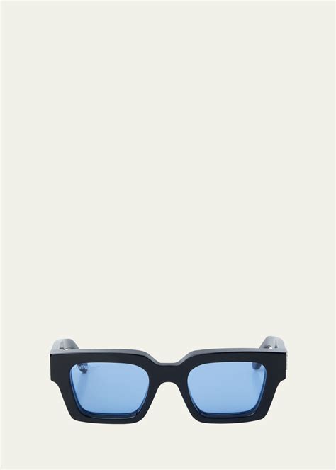 Off-White Men's Virgil Arrows-Logo Square Sunglasses - Bergdorf Goodman