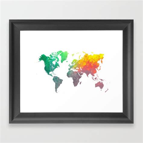 world map colors #map #worldmap #colors Framed Art Print by Justyna ...